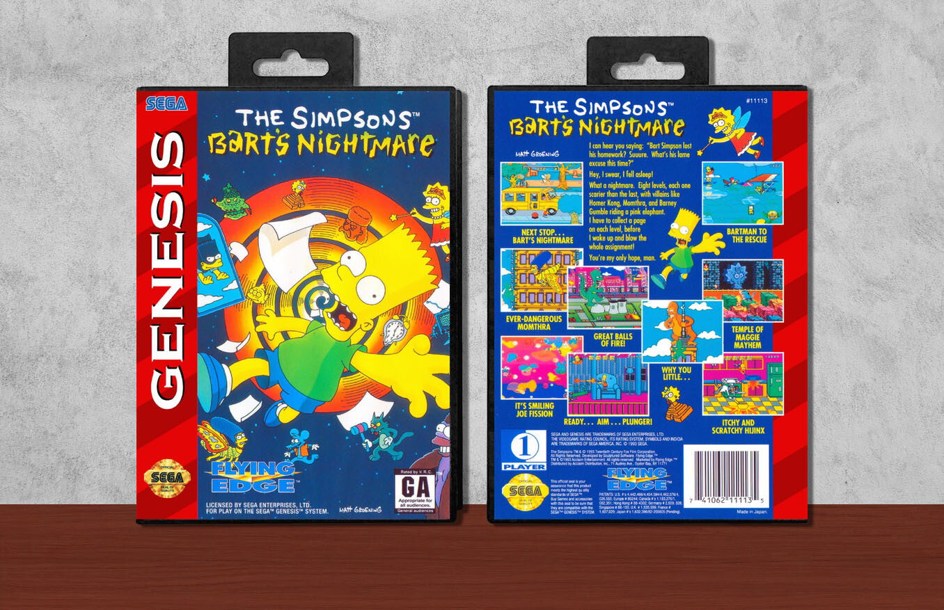 Simpsons: Bart&#39;s Nightmare, The, Case Color: Black