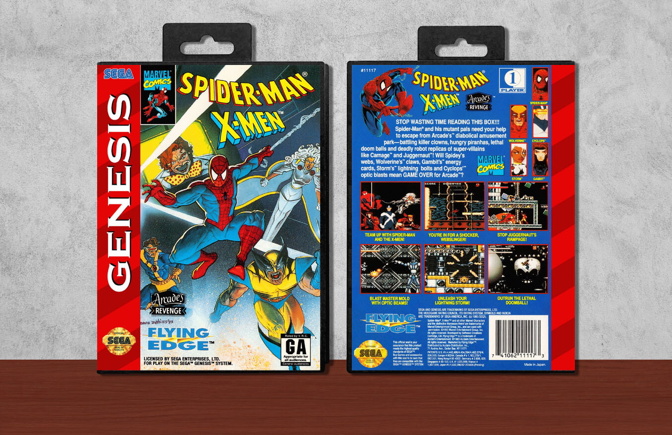 Spider-Man and the X-Men: Arcade&#39;s Revenge, Case Color: Black