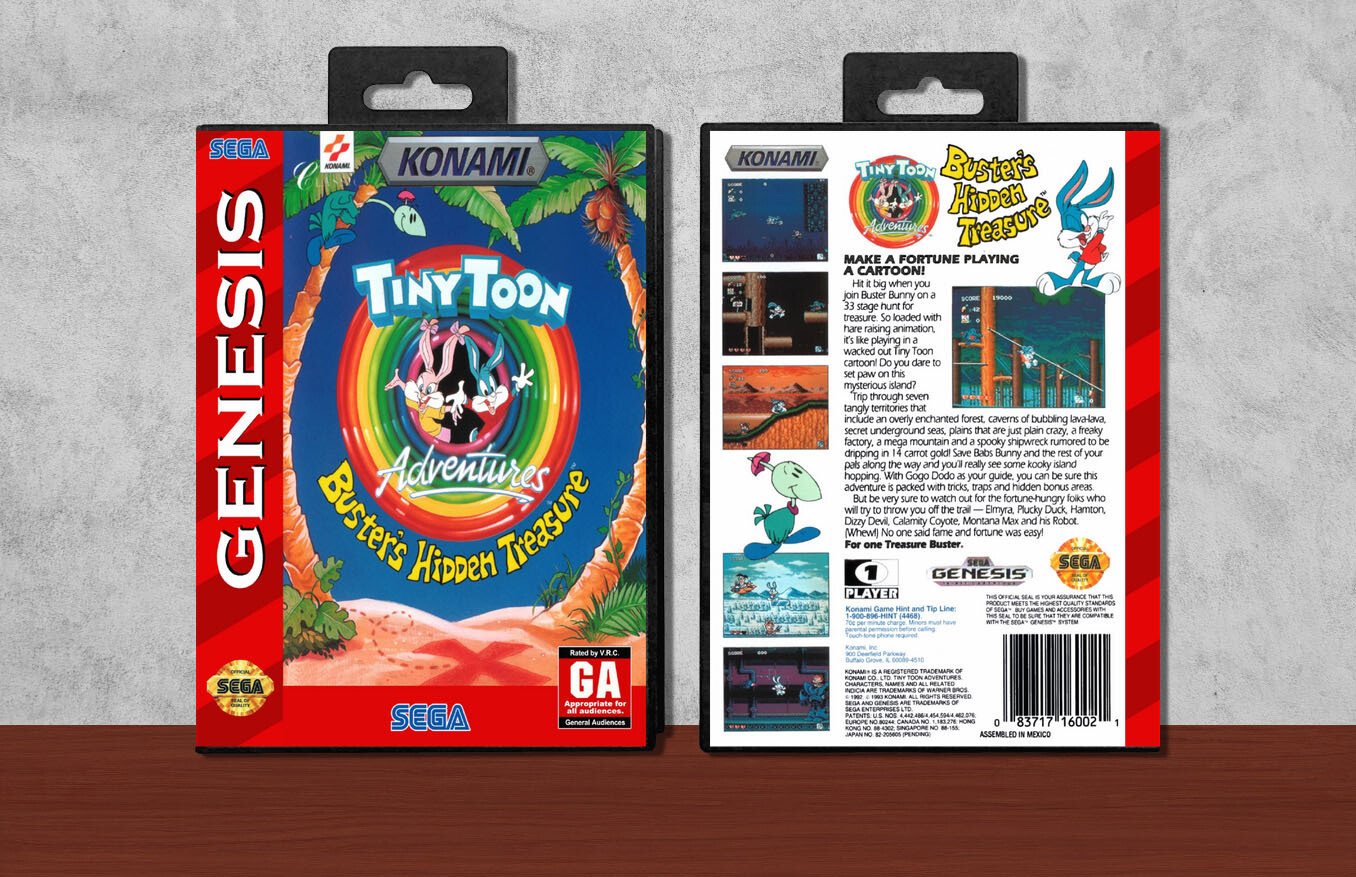 Tiny Toon Adventures: Buster&#39;s Hidden Treasure, Case Color: Black
