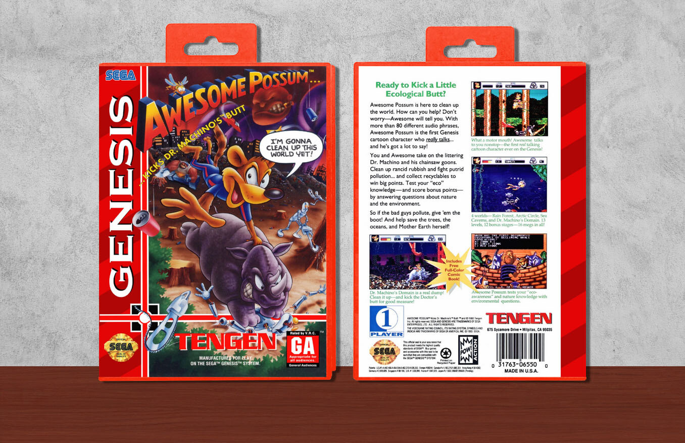 Awesome Possum: Kicks Dr. Machino's Butt, Case Color: Red