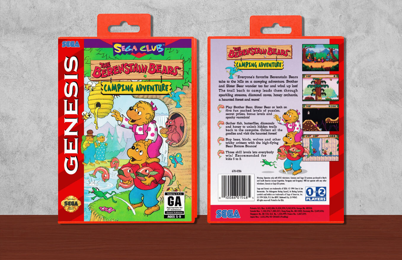 Berenstain Bears' Camping Adventure, The, Case Color: Red