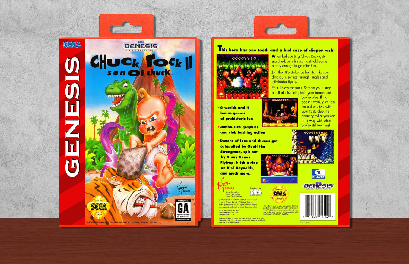 Chuck Rock II: Son of Chuck, Case Color: Red