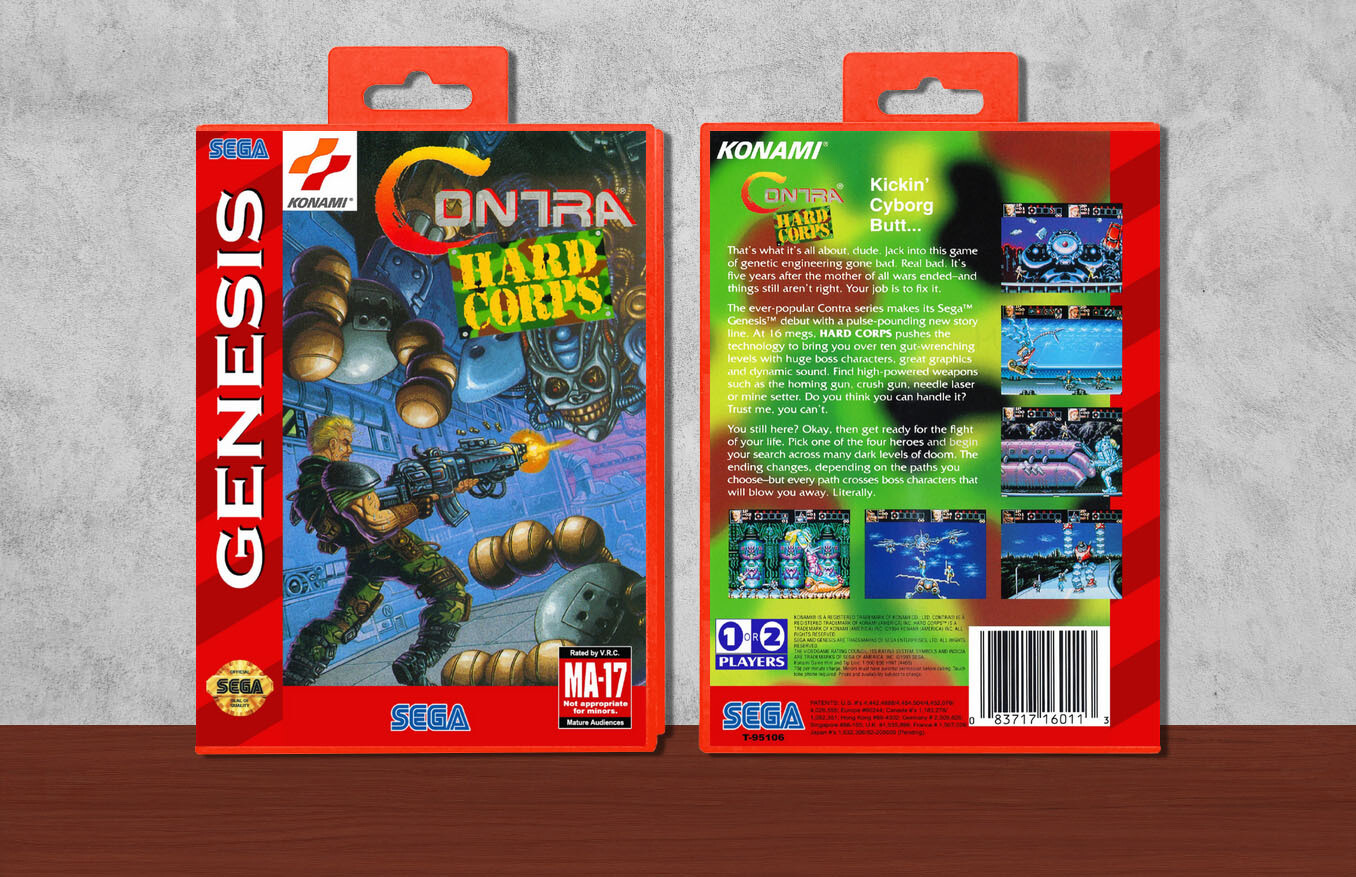 Contra: Hard Corps, Case Color: Red