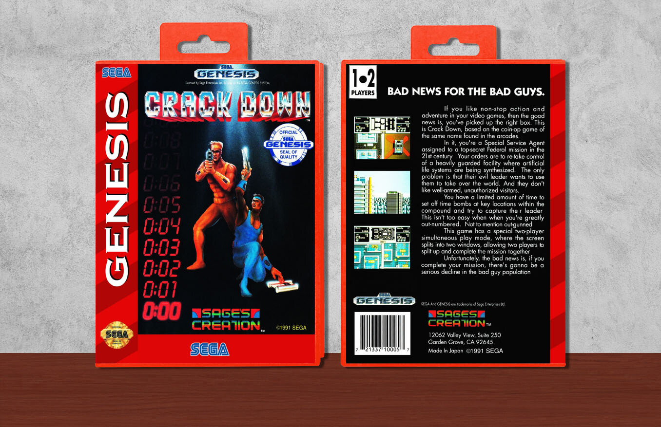 Crack Down, Case Color: Red