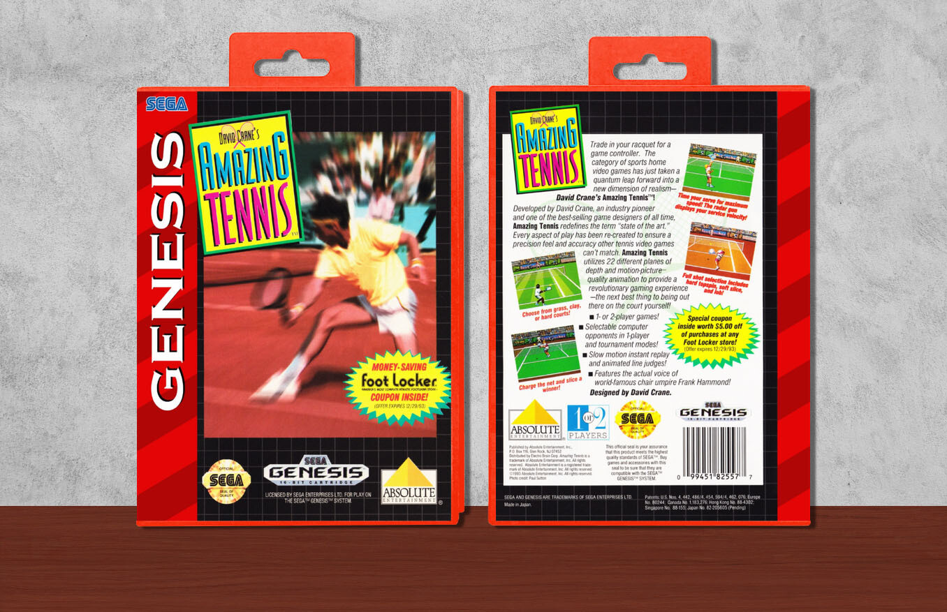 David Crane's Amazing Tennis, Case Color: Red