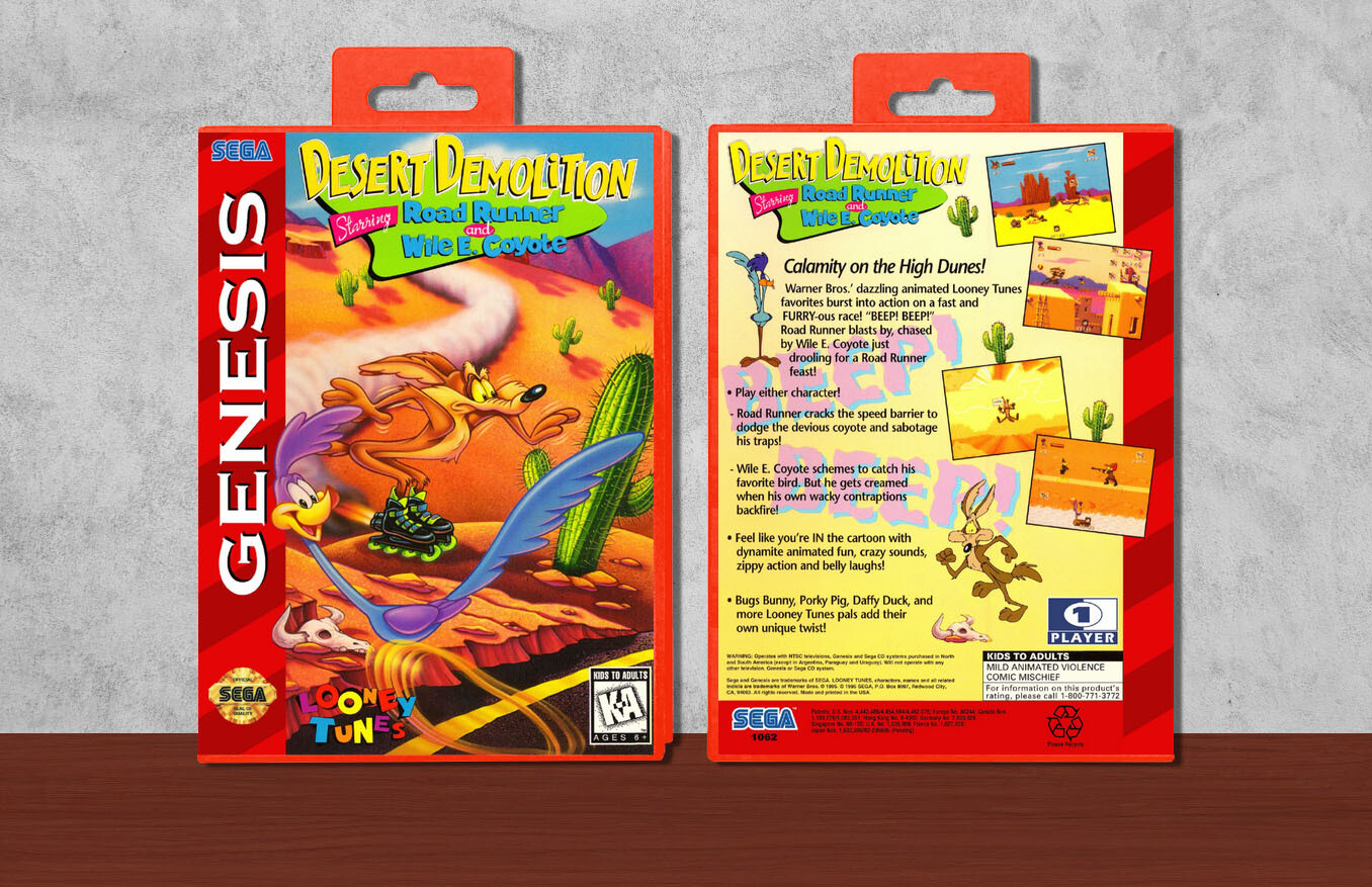 Desert Demolition Starring Road Runner and Wile E. Coyote, Case Color: Red