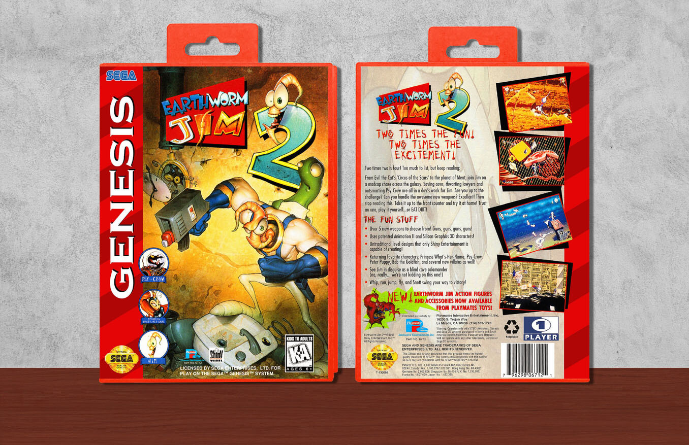 Earthworm Jim 2, Case Color: Red