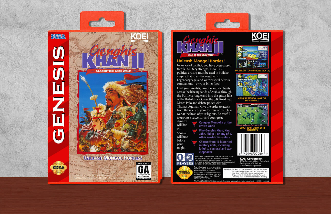 Genghis Khan II: Clan of the Gray Wolf, Case Color: Red