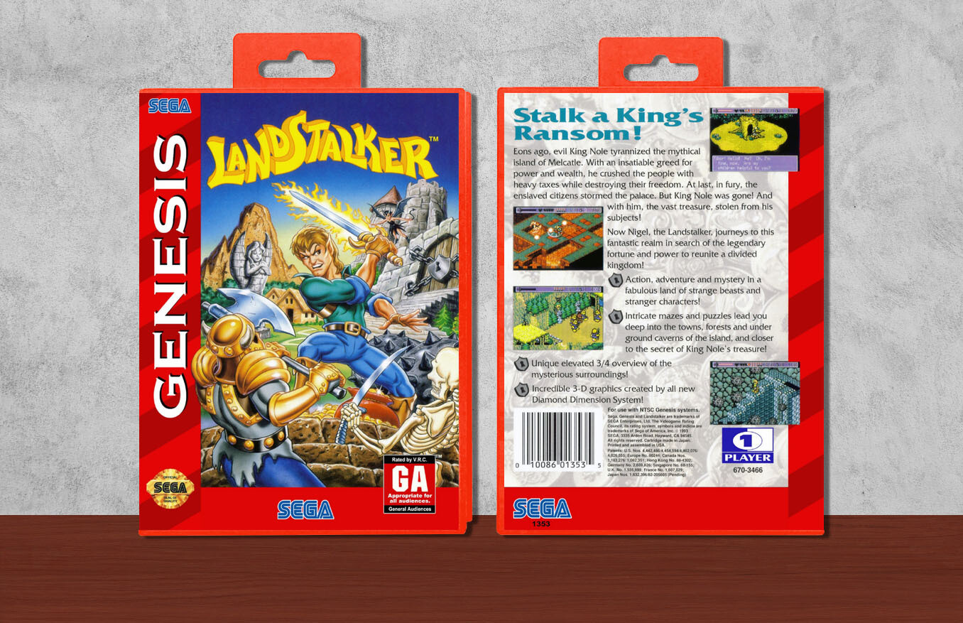 Landstalker: The Treasures of King Nole, Case Color: Red