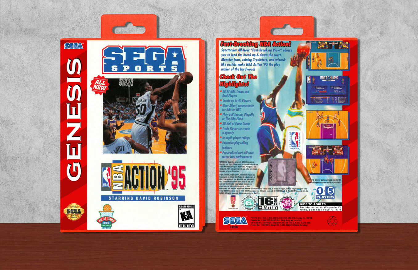 NBA Action &#39;95 Starring David Robinson, Case Color: Red