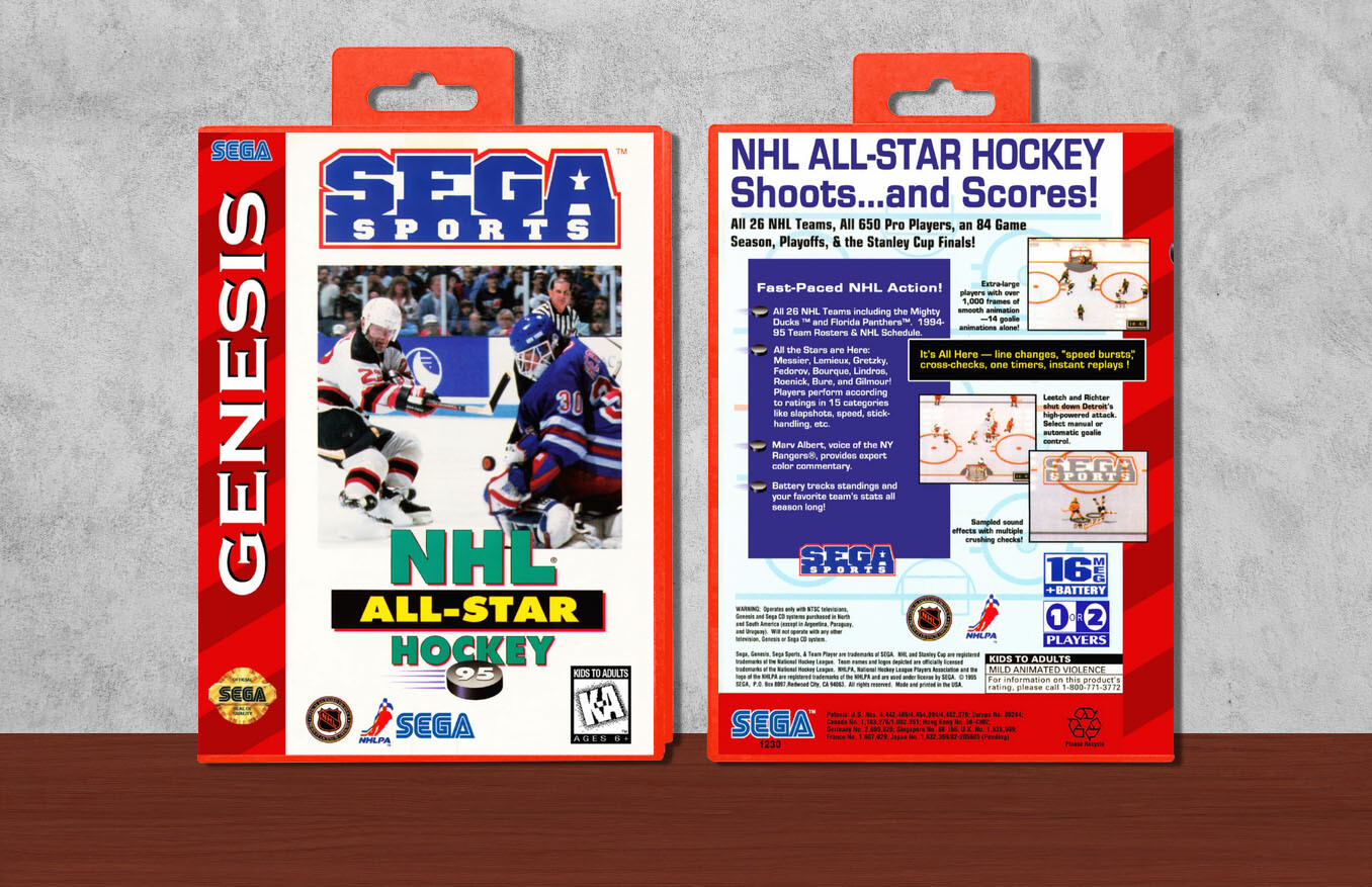 NHL All-Star Hockey '95, Case Color: Red