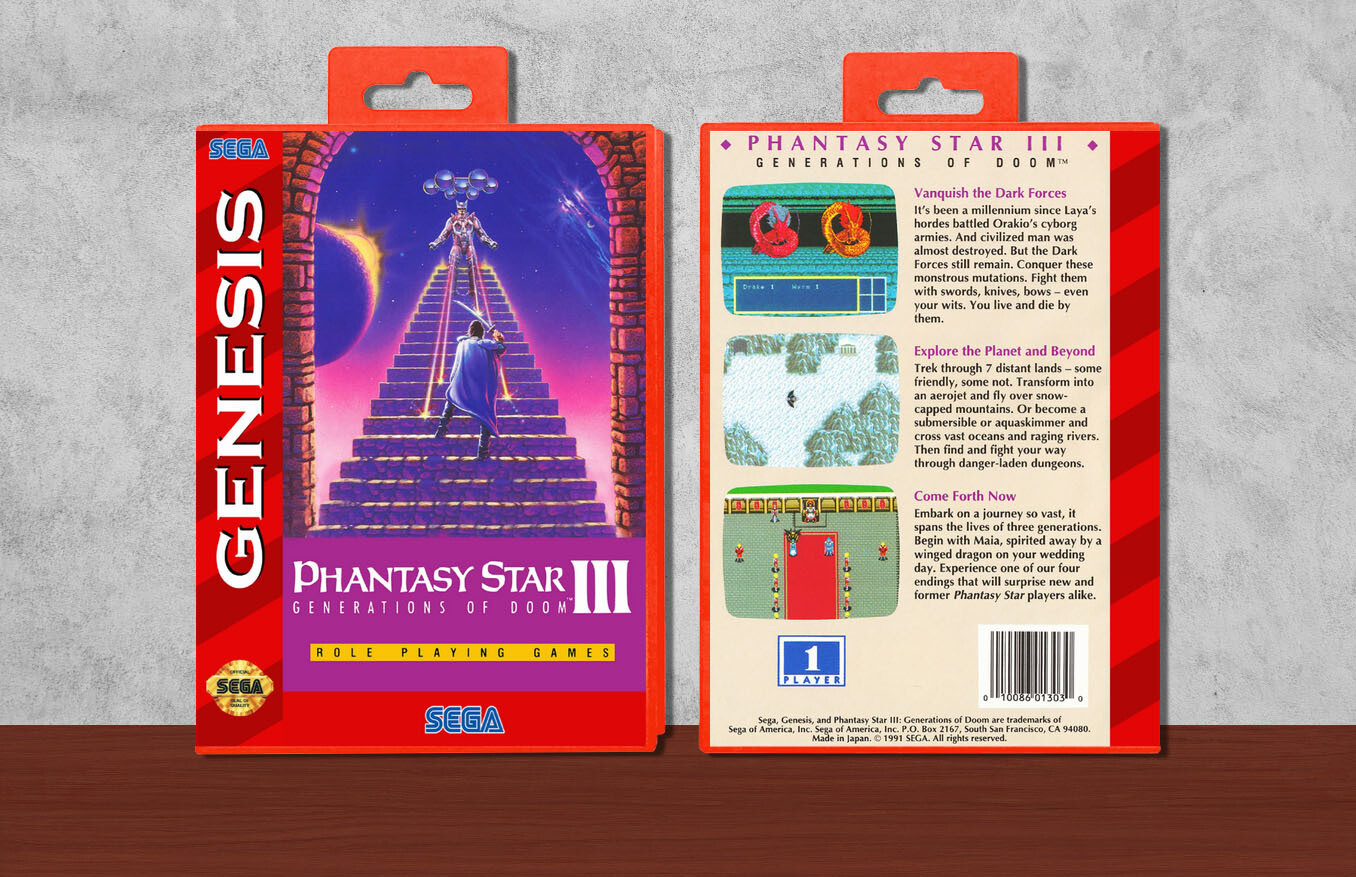 Phantasy Star III: Generations of Doom, Case Color: Red