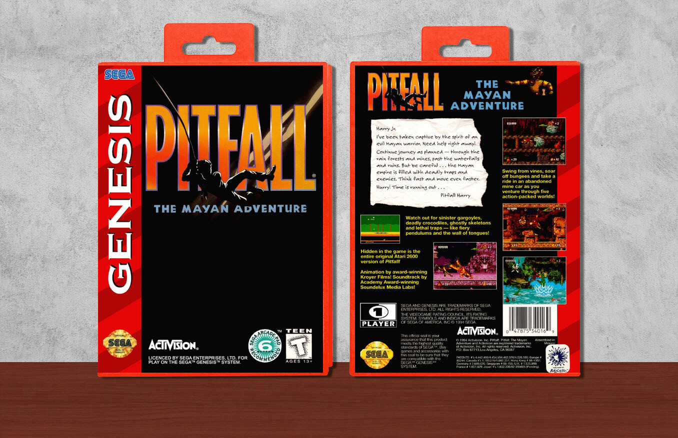 Pitfall: The Mayan Adventure, Case Color: Red