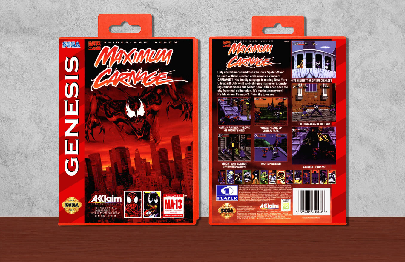 Spider-Man and Venom: Maximum Carnage, Case Color: Red