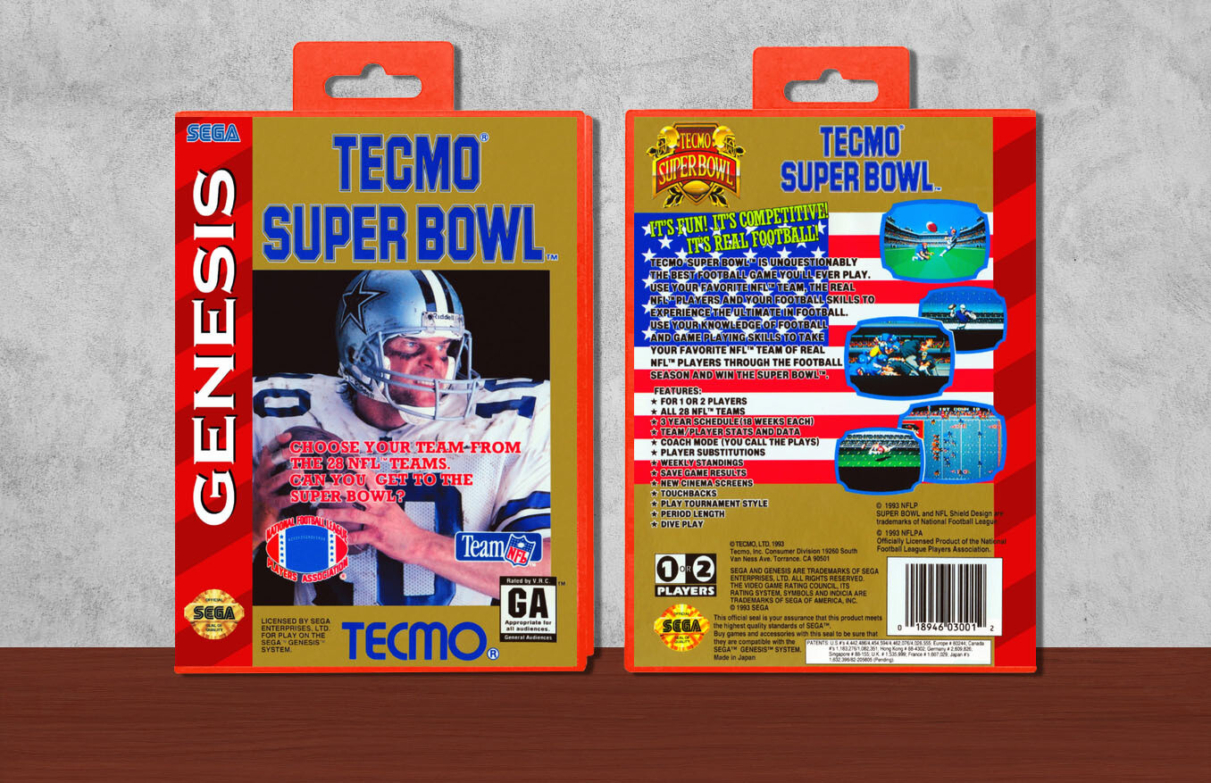 Tecmo Super Bowl, Case Color: Red