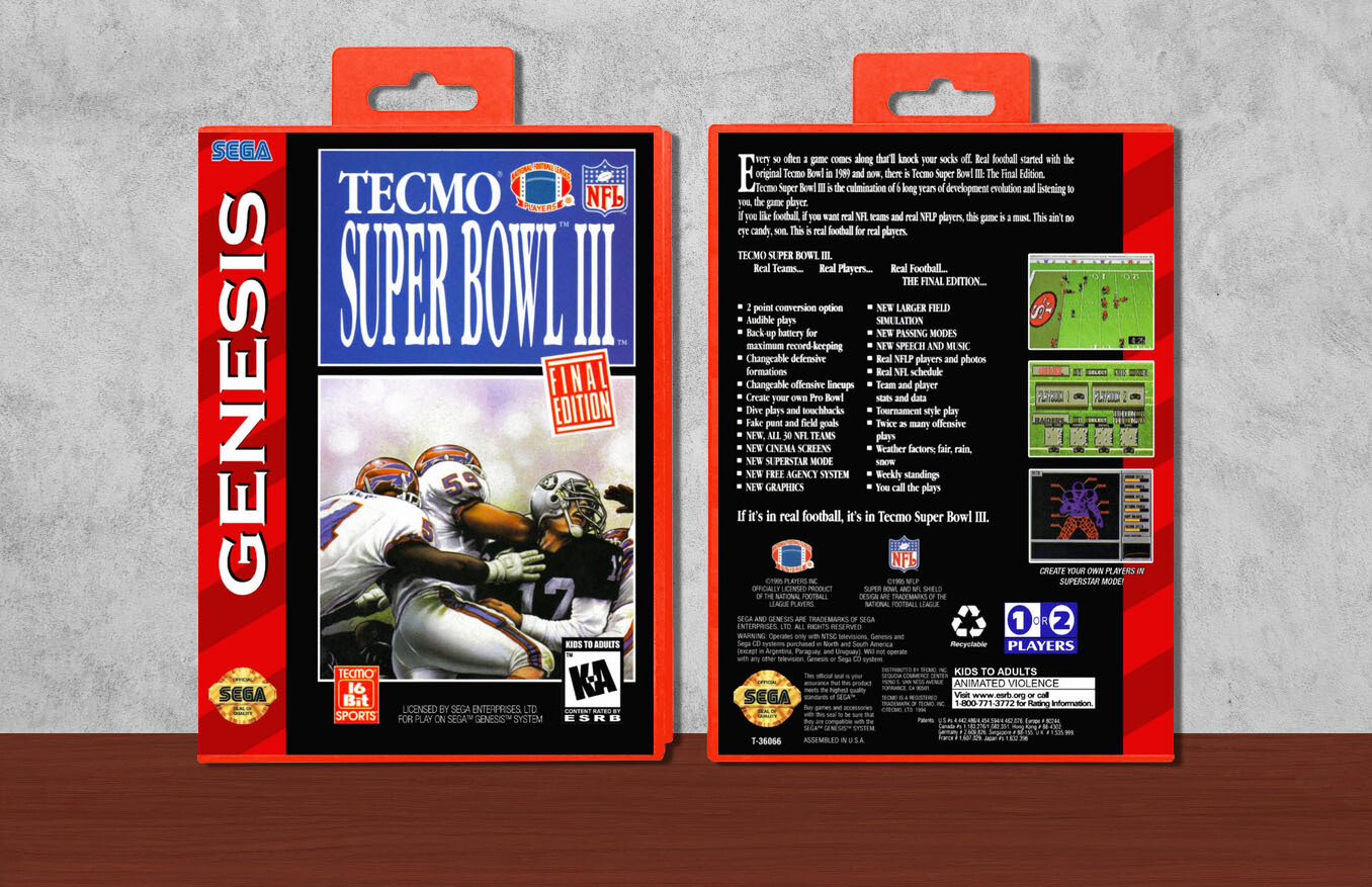 Tecmo Super Bowl III: Final Edition, Case Color: Red