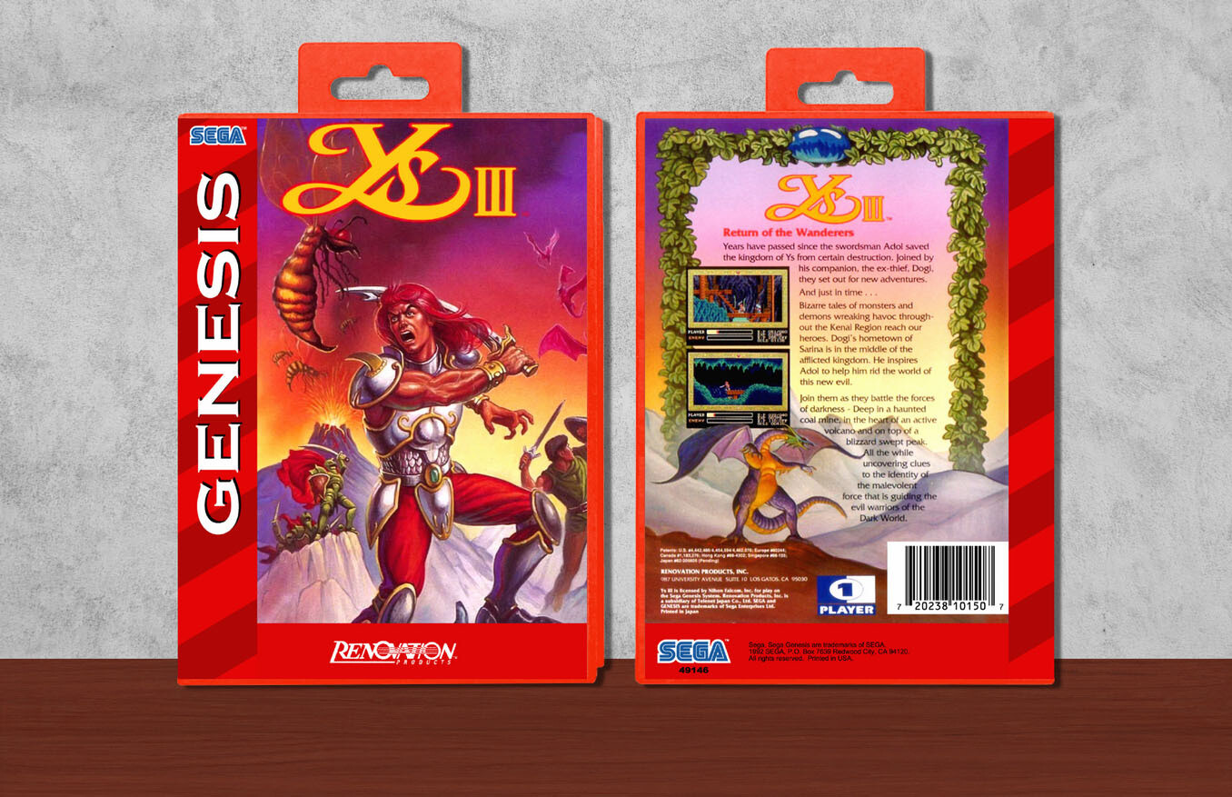 Ys III: Wanderers from Ys, Case Color: Red