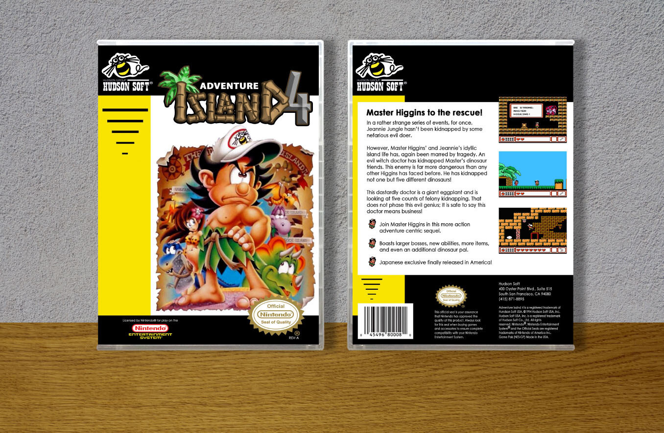 Adventure Island 4 (Standard Title), Case Color: CLEAR (Transparent)