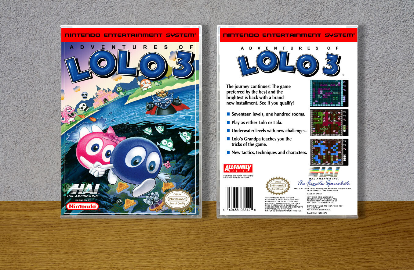 Adventures of Lolo 3, Case Color: CLEAR (Transparent)