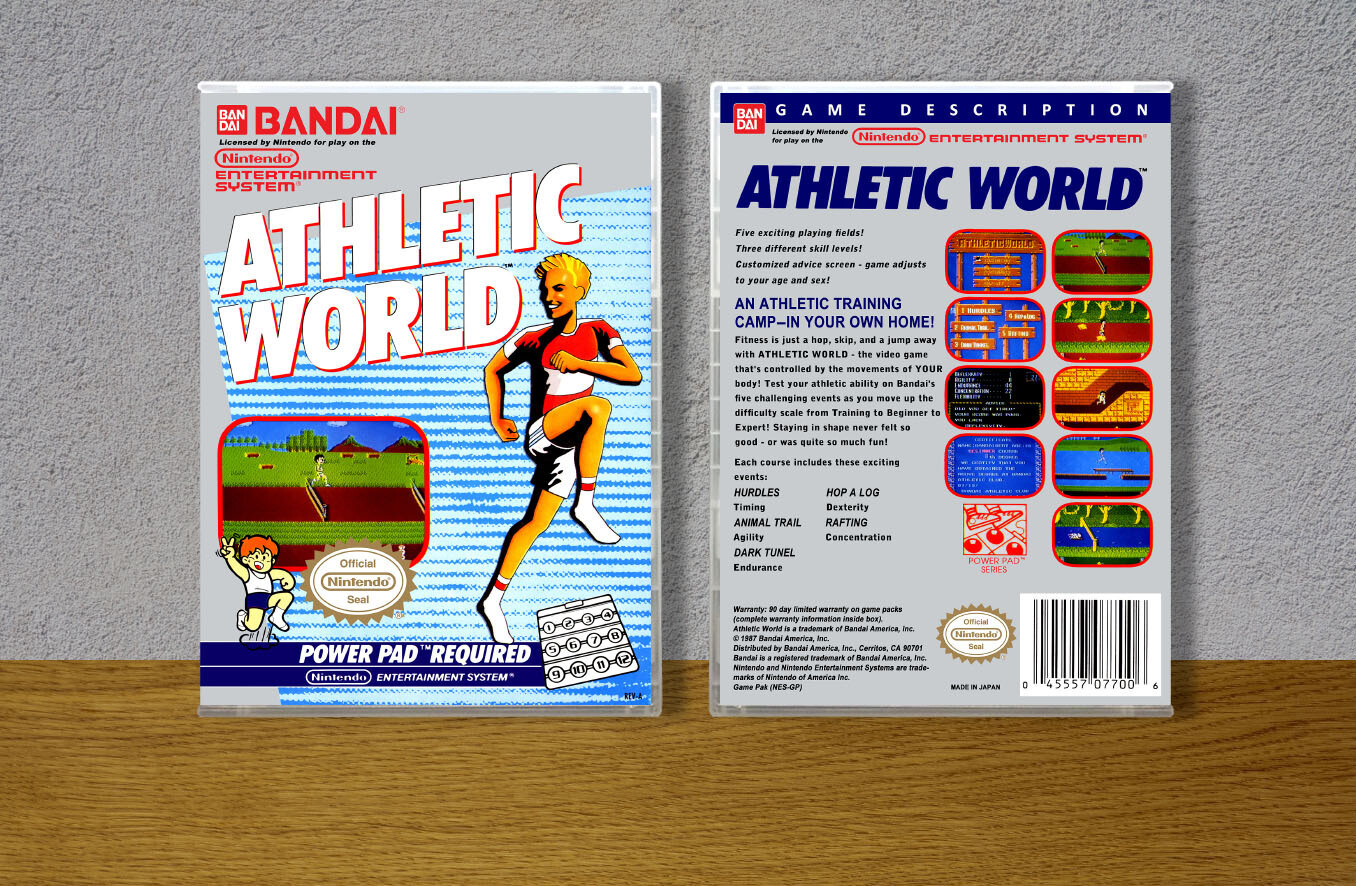 Athletic World (Power Pad Required Label), Case Color: CLEAR (Transparent)