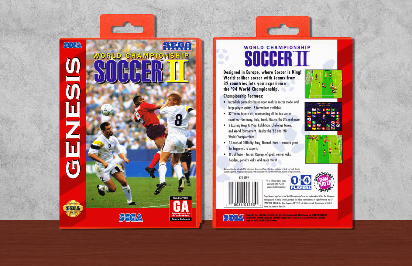 World Championship Soccer 2, Case Color: Red