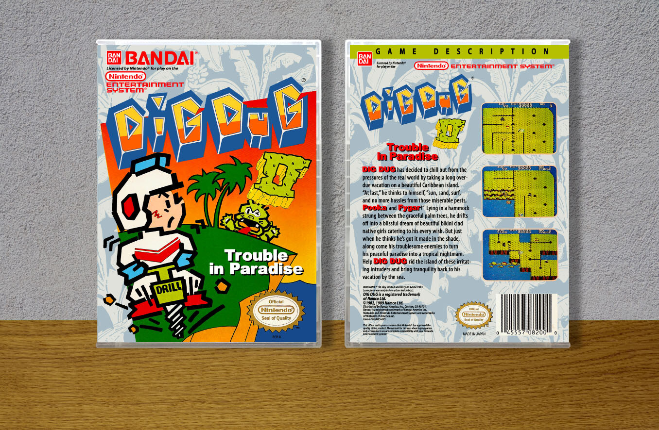 Dig Dug II, Case Color: CLEAR (Transparent)