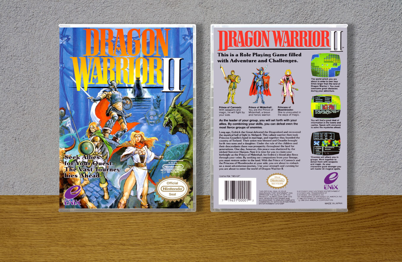 Dragon Warrior II, Case Color: CLEAR (Transparent)