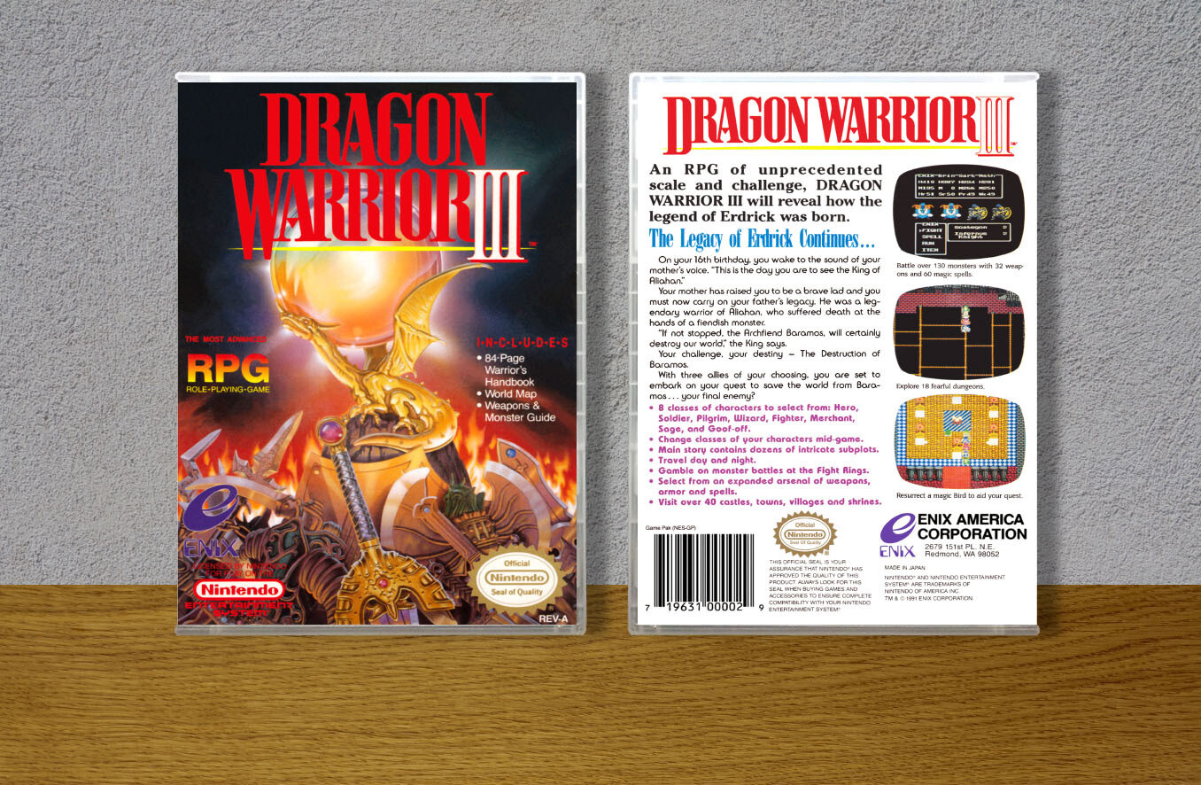 Dragon Warrior III, Case Color: CLEAR (Transparent)