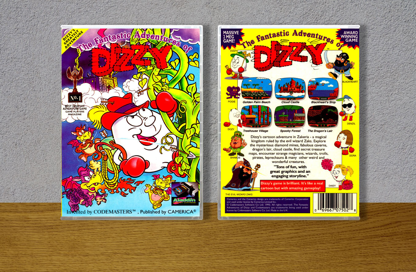 Fantastic Adventures of Dizzy, The (Aladdin Compact Cart), Case Color: CLEAR (Transparent)