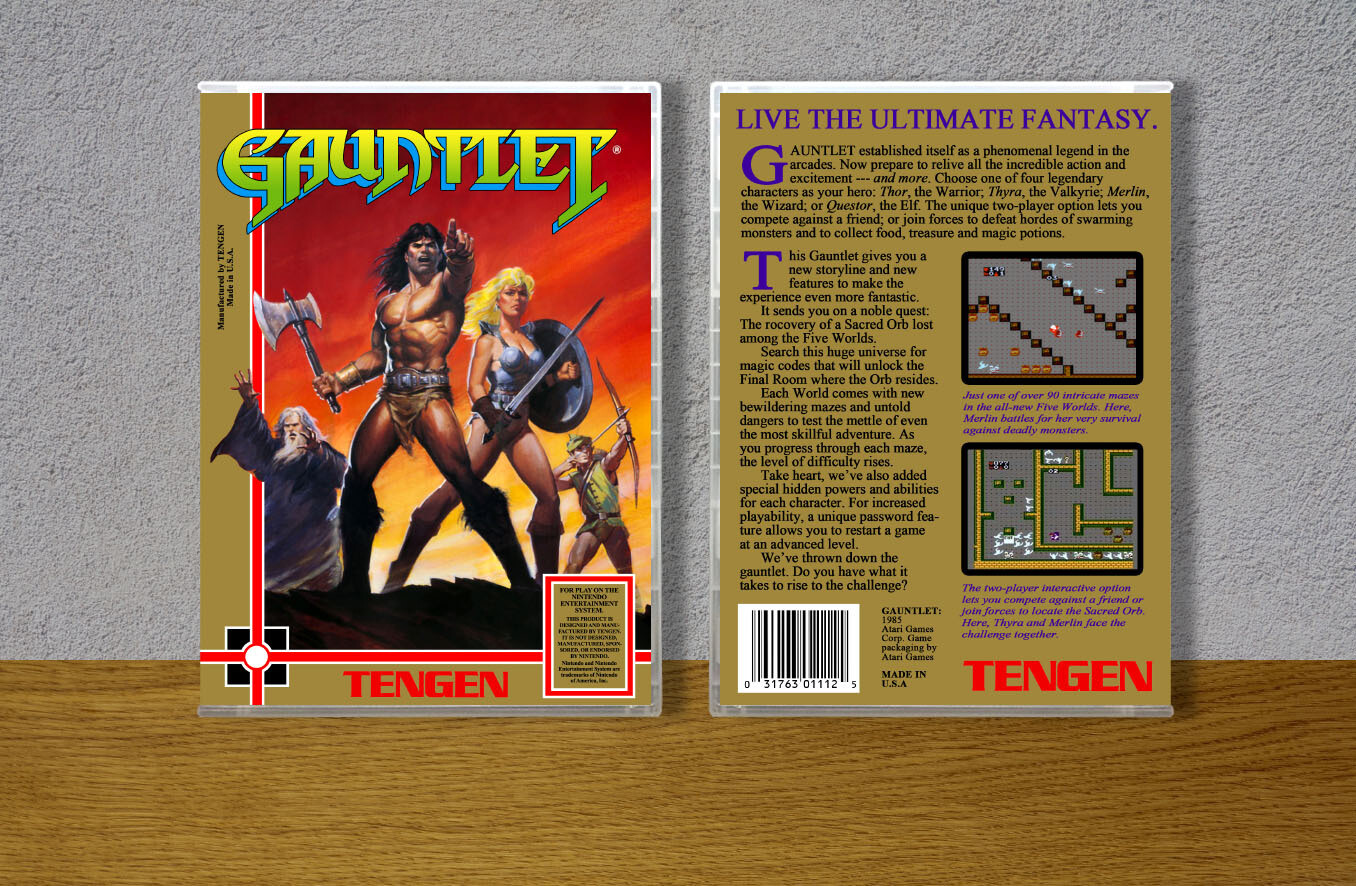 Gauntlet (Unlicensed Tengen), Case Color: CLEAR (Transparent)