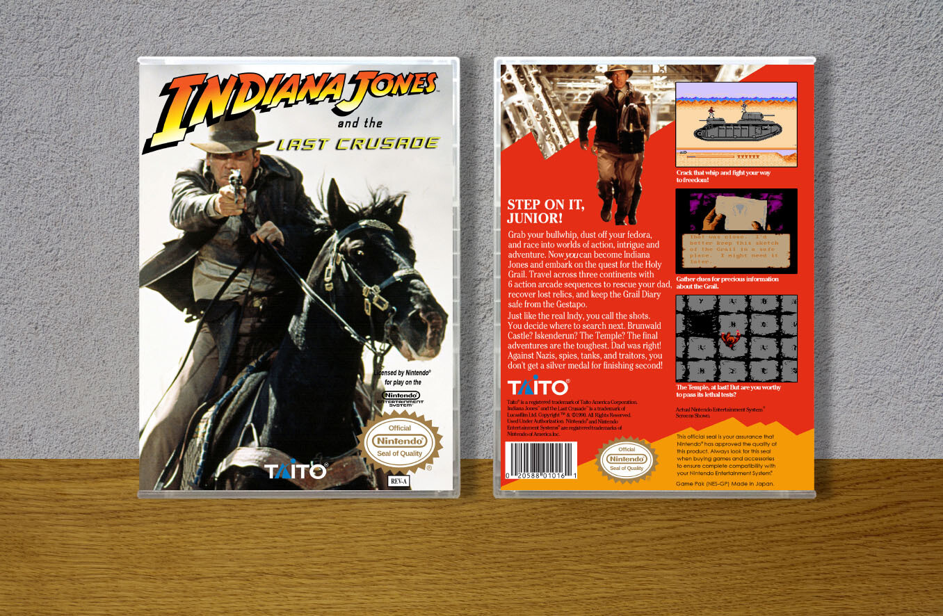 Indiana Jones and the Last Crusade (Taito), Case Color: CLEAR (Transparent)