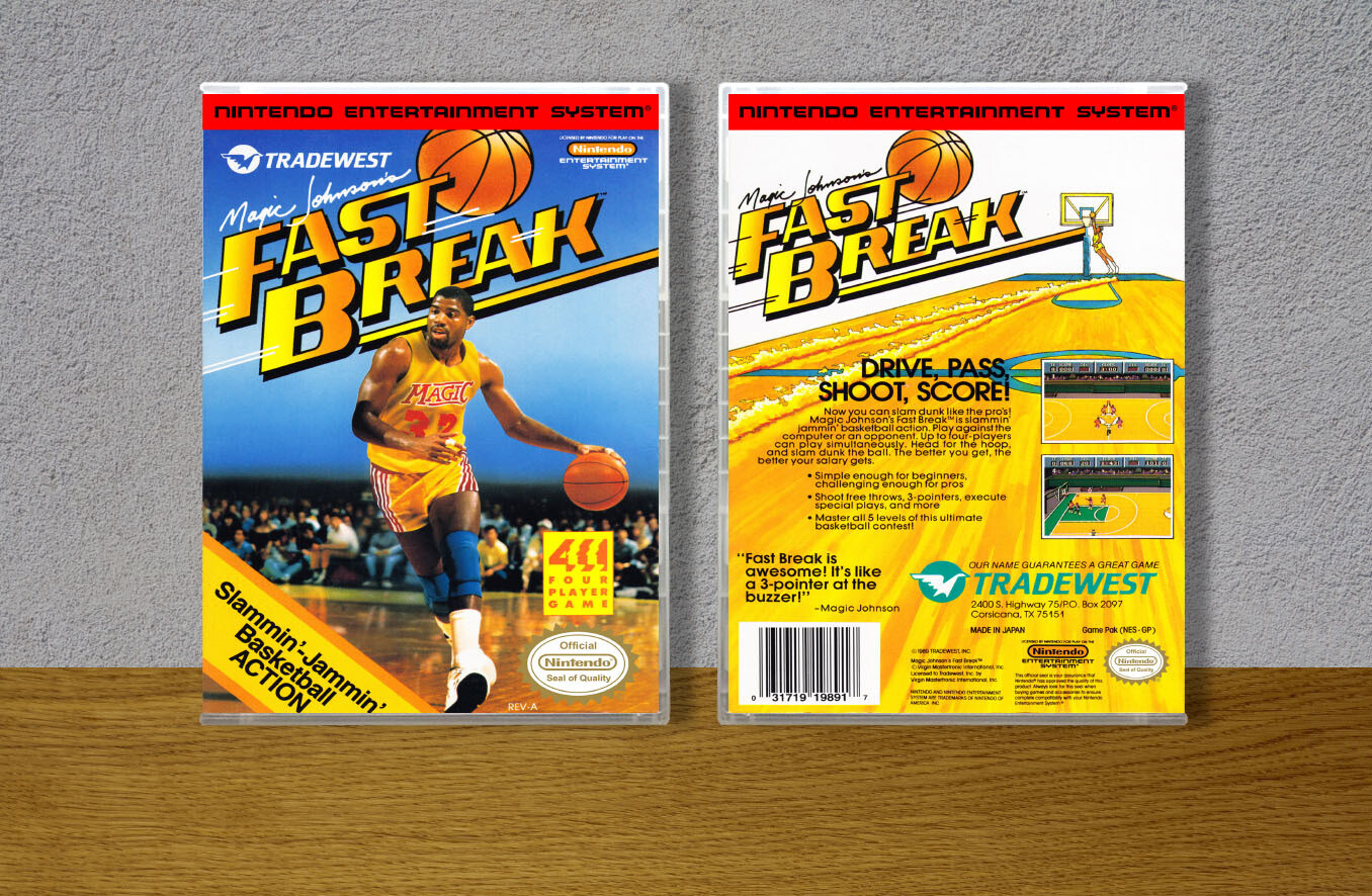 Magic Johnson's Fast Break, Case Color: CLEAR (Transparent)