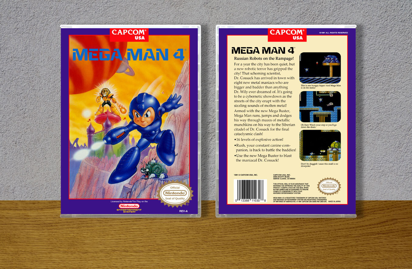 Mega Man 4, Case Color: CLEAR (Transparent)
