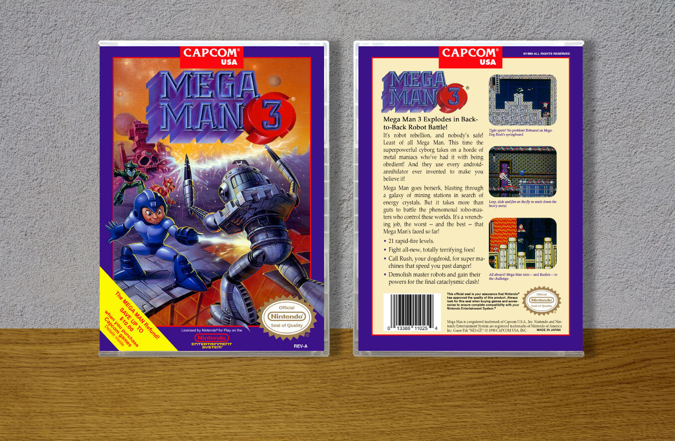 Mega Man 3, Case Color: CLEAR (Transparent)