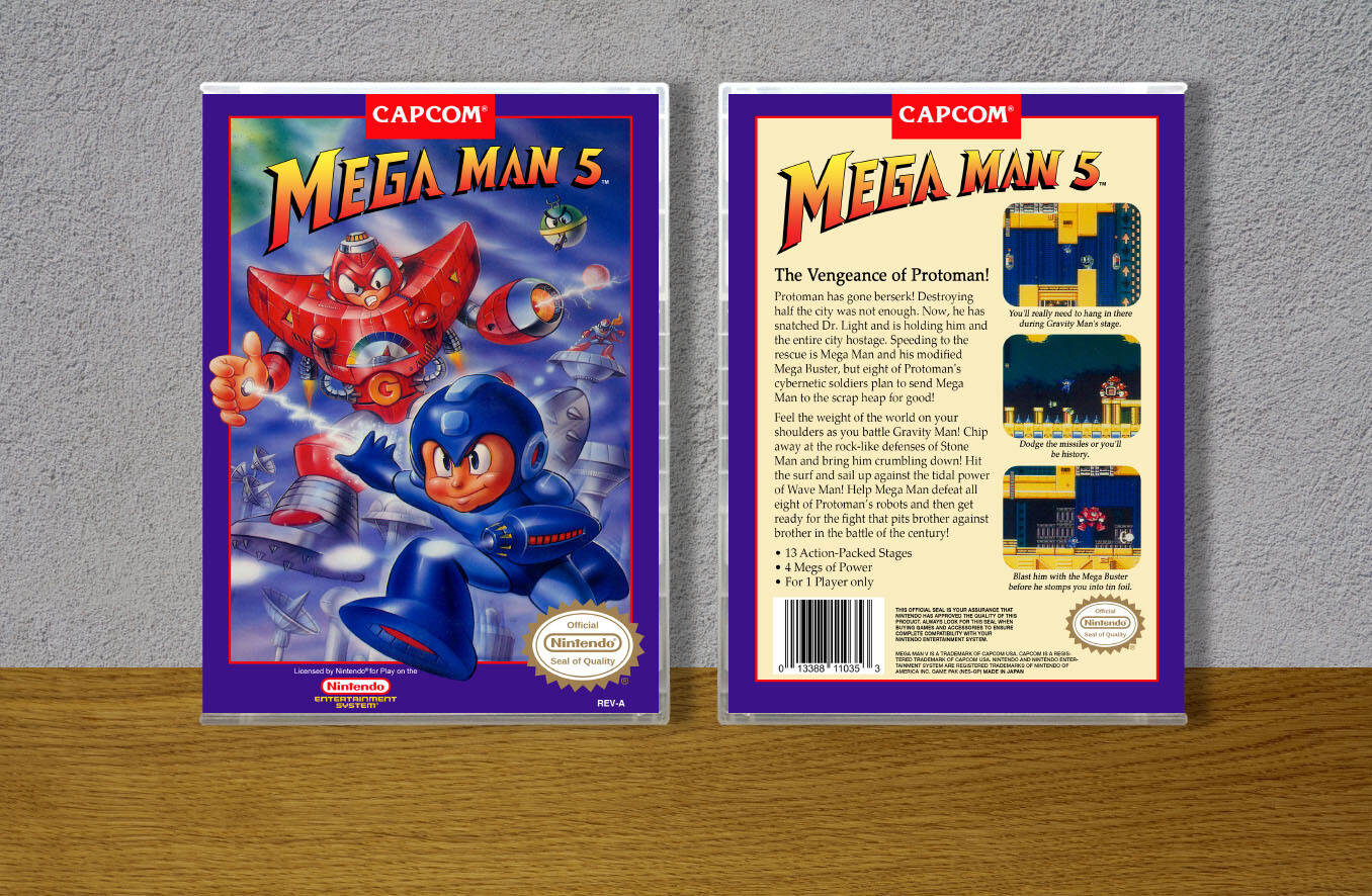 Mega Man 5, Case Color: CLEAR (Transparent)