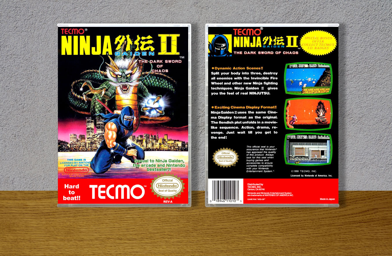 Ninja Gaiden II: The Dark Sword of Chaos, Case Color: CLEAR (Transparent)