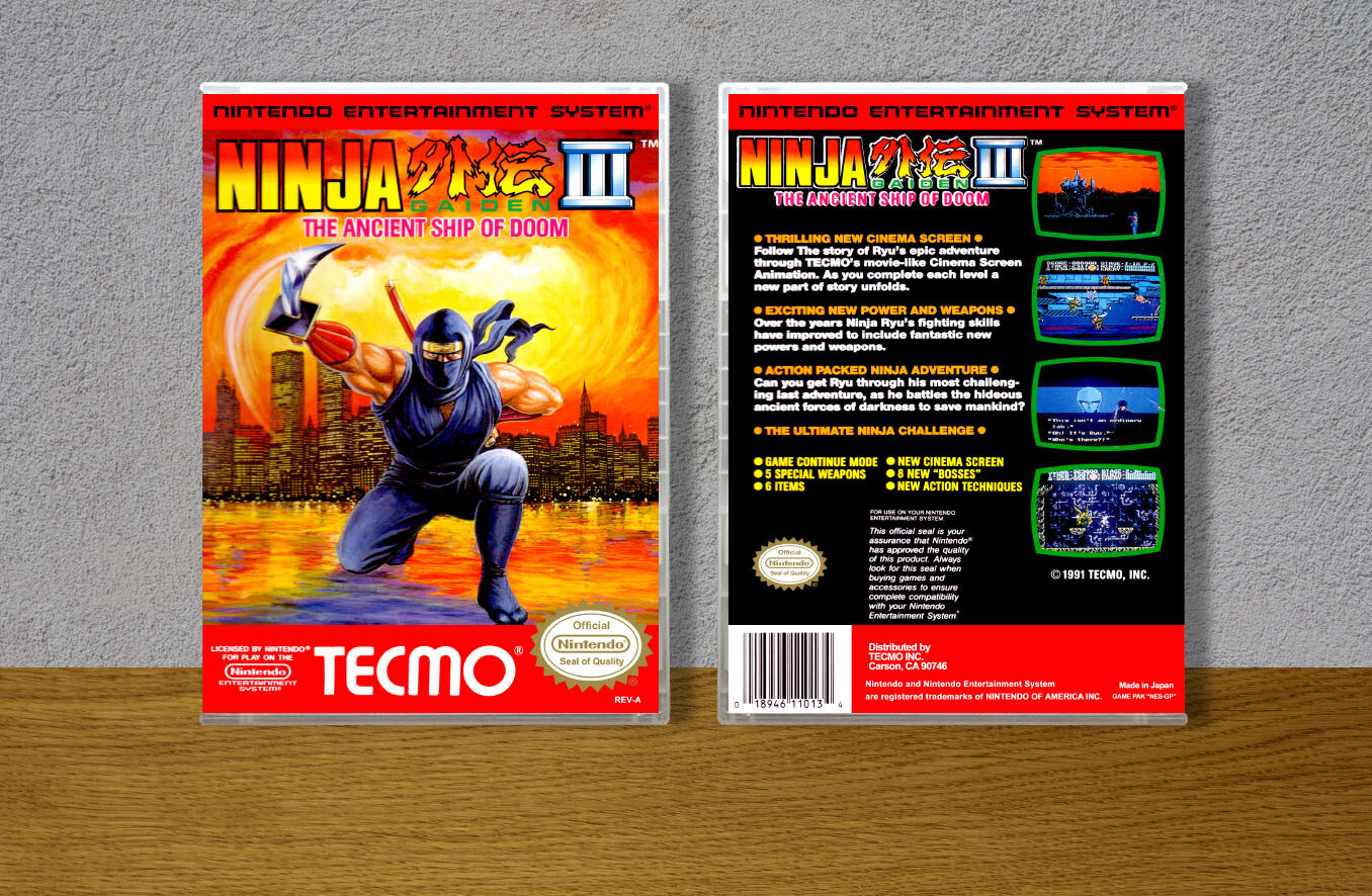 Ninja Gaiden III: The Ancient Ship of Doom, Case Color: CLEAR (Transparent)