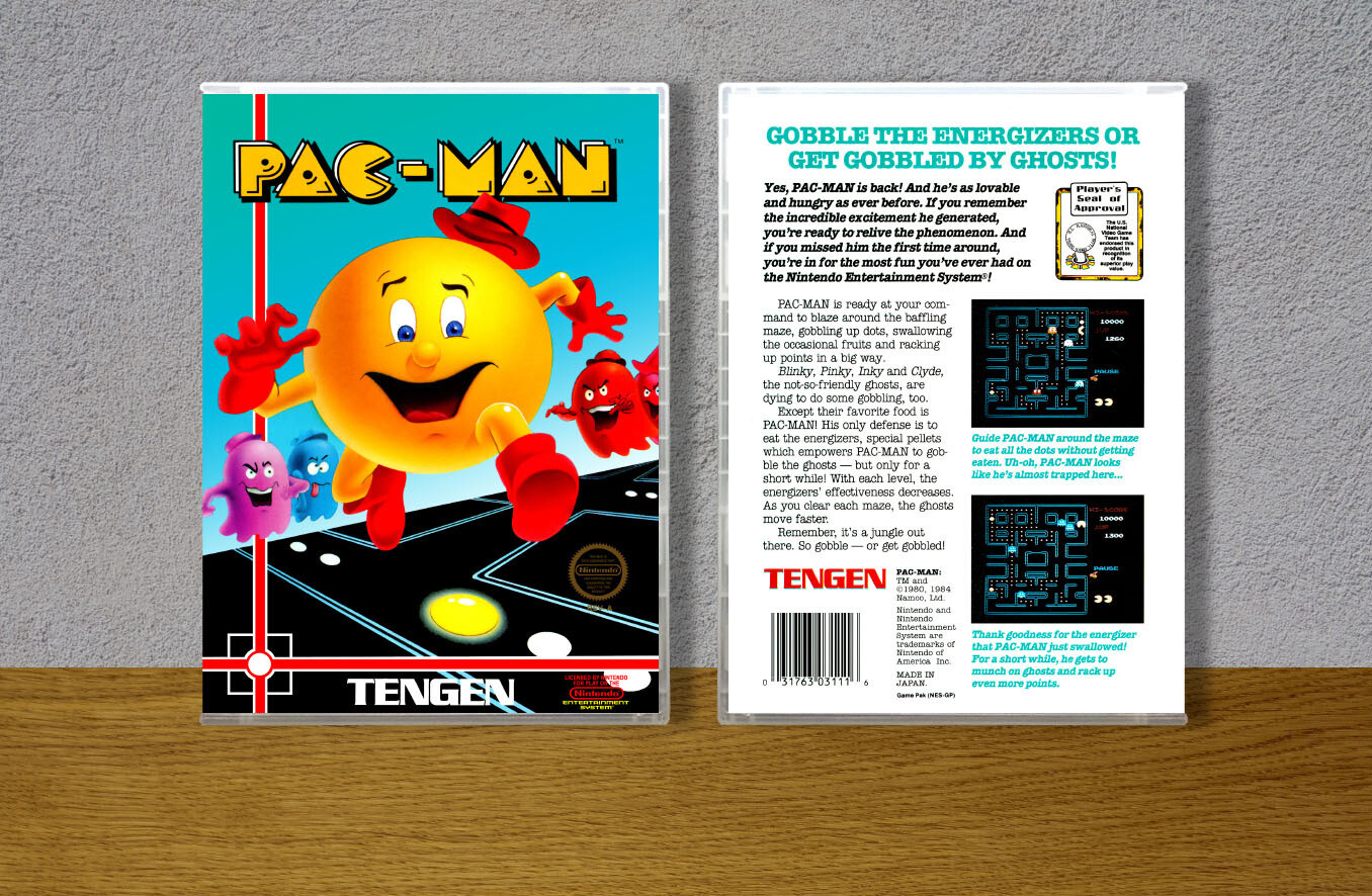 Pac-Man (Licensed Tengen), Case Color: CLEAR (Transparent)