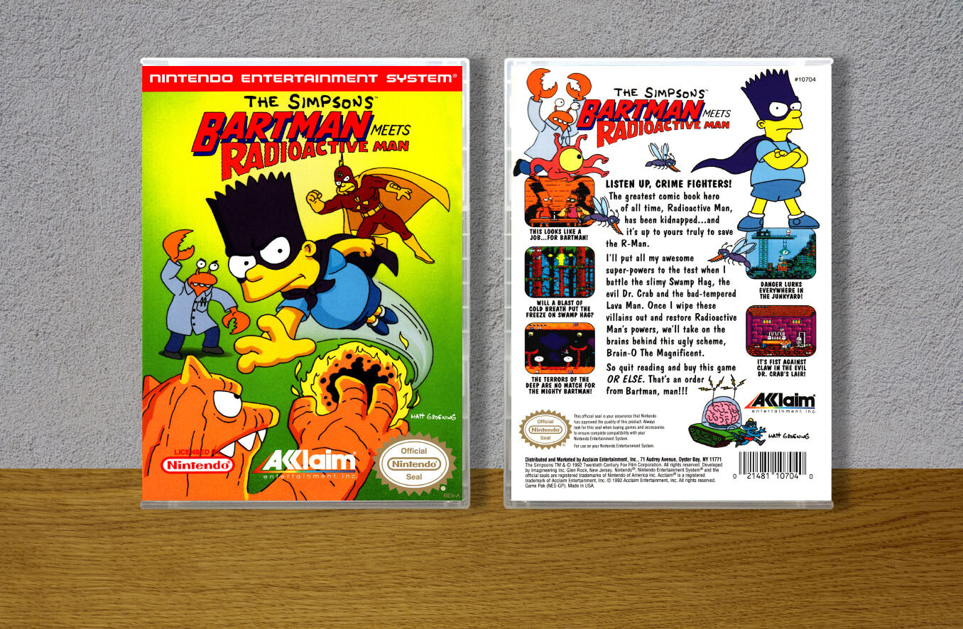 Simpsons, The: Bartman Meets Radioactive Man, Case Color: CLEAR (Transparent)