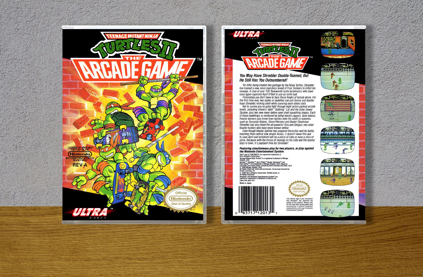Teenage Mutant Ninja Turtles II: The Arcade Game (Original Spine), Case Color: CLEAR (Transparent)