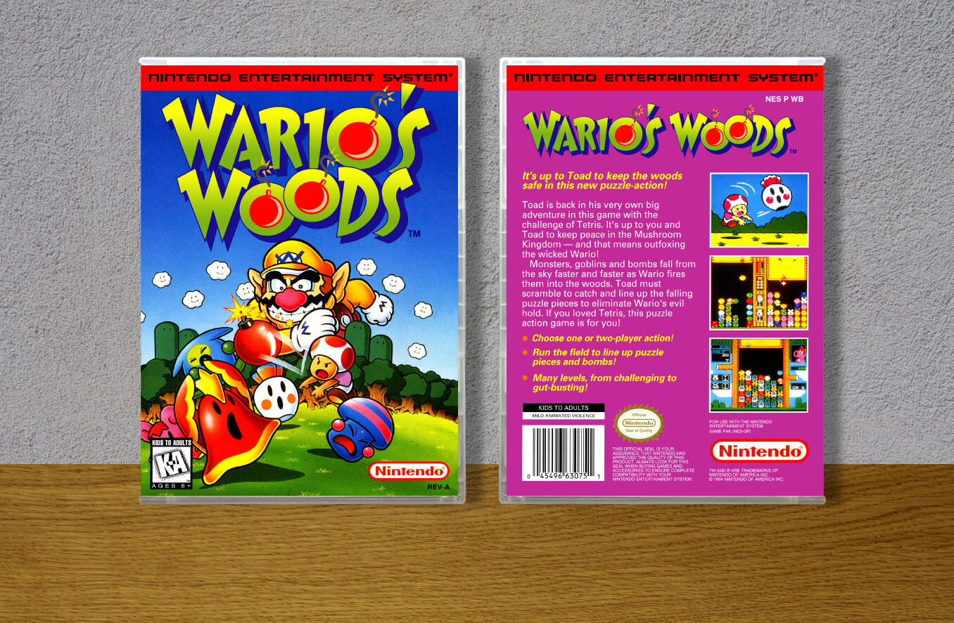 Wario's Woods, Case Color: CLEAR (Transparent)