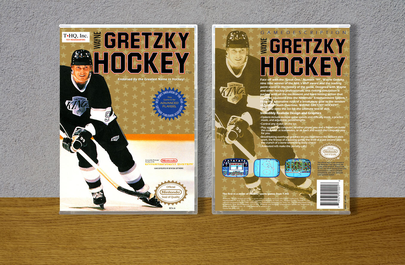 Wayne Gretzky Hockey (Kings Jersey), Case Color: CLEAR (Transparent)