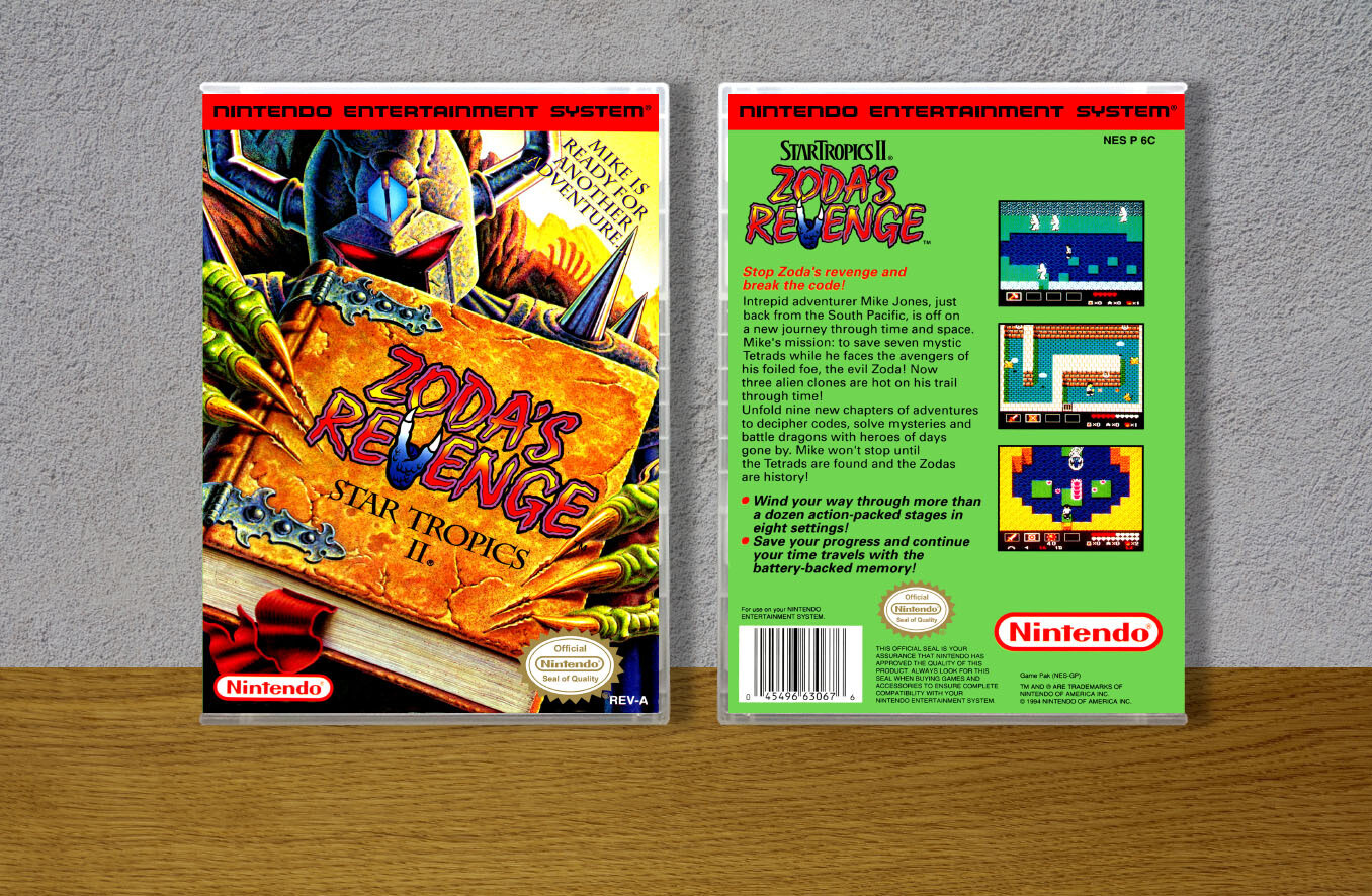 Zoda's Revenge: Star Tropics II (Rearranged Logo), Case Color: CLEAR (Transparent)