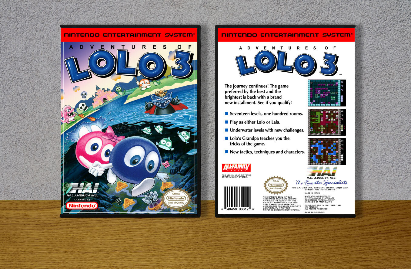 Adventures of Lolo 3, Case Color: DARK GREY (OEM DS CASE COLOR)