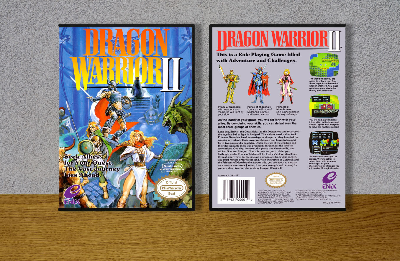 Dragon Warrior II, Case Color: DARK GREY (OEM DS CASE COLOR)