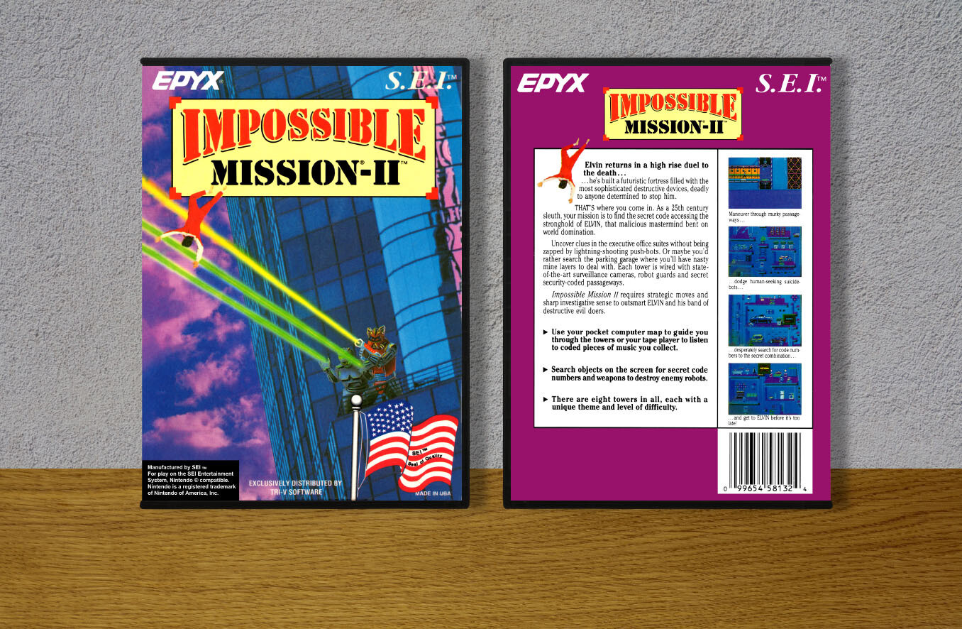 Impossible Mission II (EPYX), Case Color: DARK GREY (OEM DS CASE COLOR)