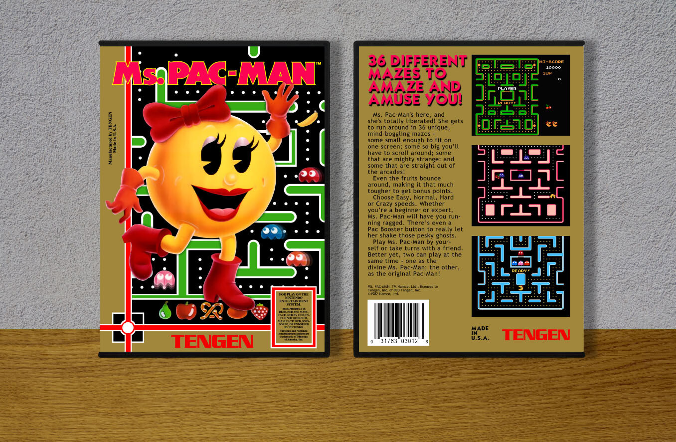 Ms. Pac-Man (Tengen), Case Color: DARK GREY (OEM DS CASE COLOR)