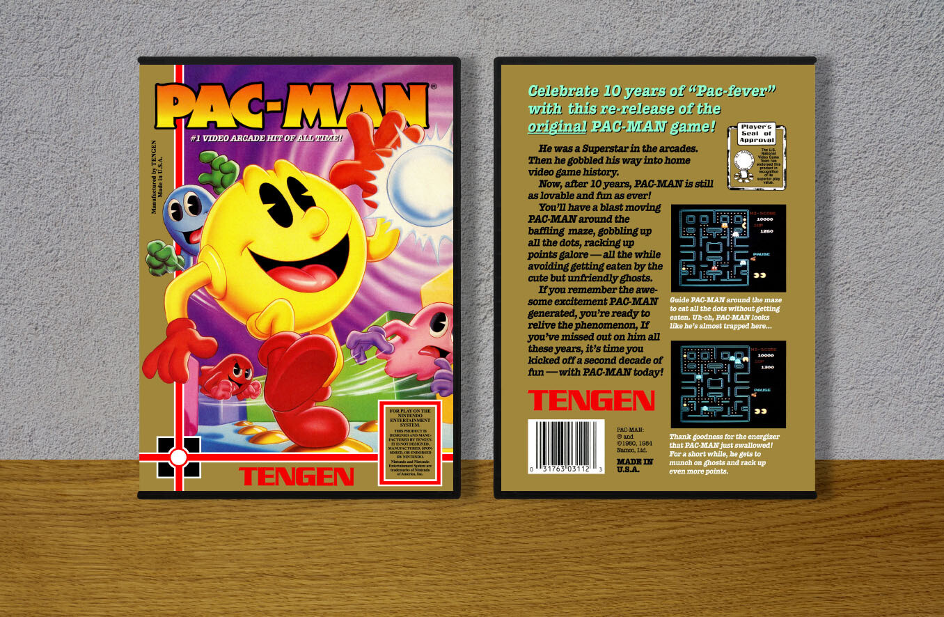 Pac-Man (Unlicensed Tengen Re-release), Case Color: DARK GREY (OEM DS CASE COLOR)