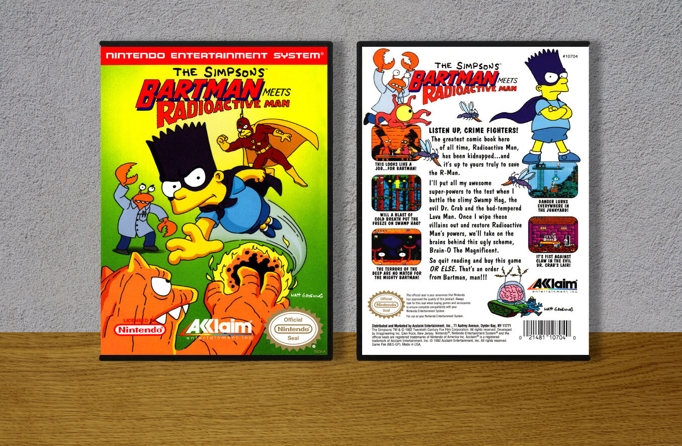 Simpsons, The: Bartman Meets Radioactive Man, Case Color: DARK GREY (OEM DS CASE COLOR)