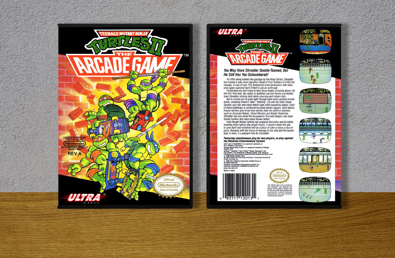 Teenage Mutant Ninja Turtles II: The Arcade Game (Original Spine), Case Color: DARK GREY (OEM DS CASE COLOR)